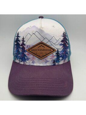 Breckenridge Trucker Hat Men's Adjustable Snapback Mesh Cap Purple Blue LOCALE